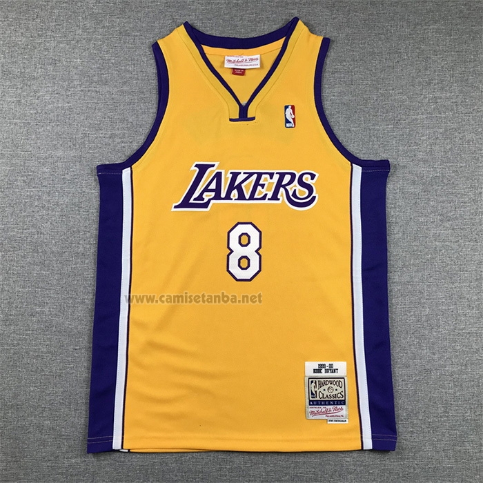 Camiseta Nino Los Angeles Lakers Kobe Bryant NO 8 Mitchell & Ness 1999-00 Amarillo